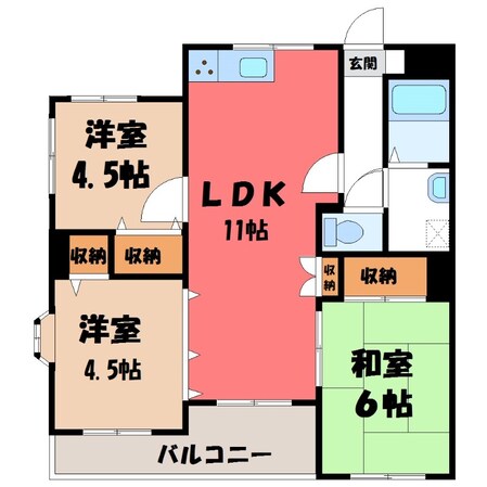 アルファレジデンス今泉の物件間取画像